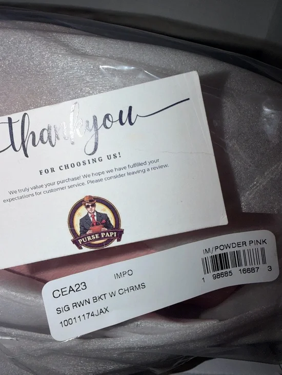 Coach Pink Signature Bucket Shoulder Bag with Gold-Tone Accents - Picture 6 of 6